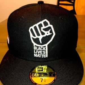 New Era 5950 Black Lives Matter Fitted Hat with Pink Brim